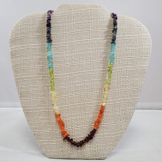 Chakra 7 Stones Necklace w/Rhodium Clasp (19")