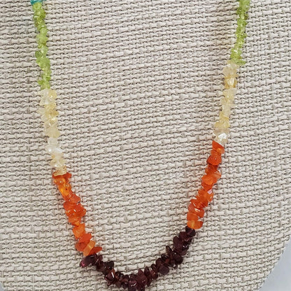 Chakra 7 Stones Necklace w/Rhodium Clasp (19")