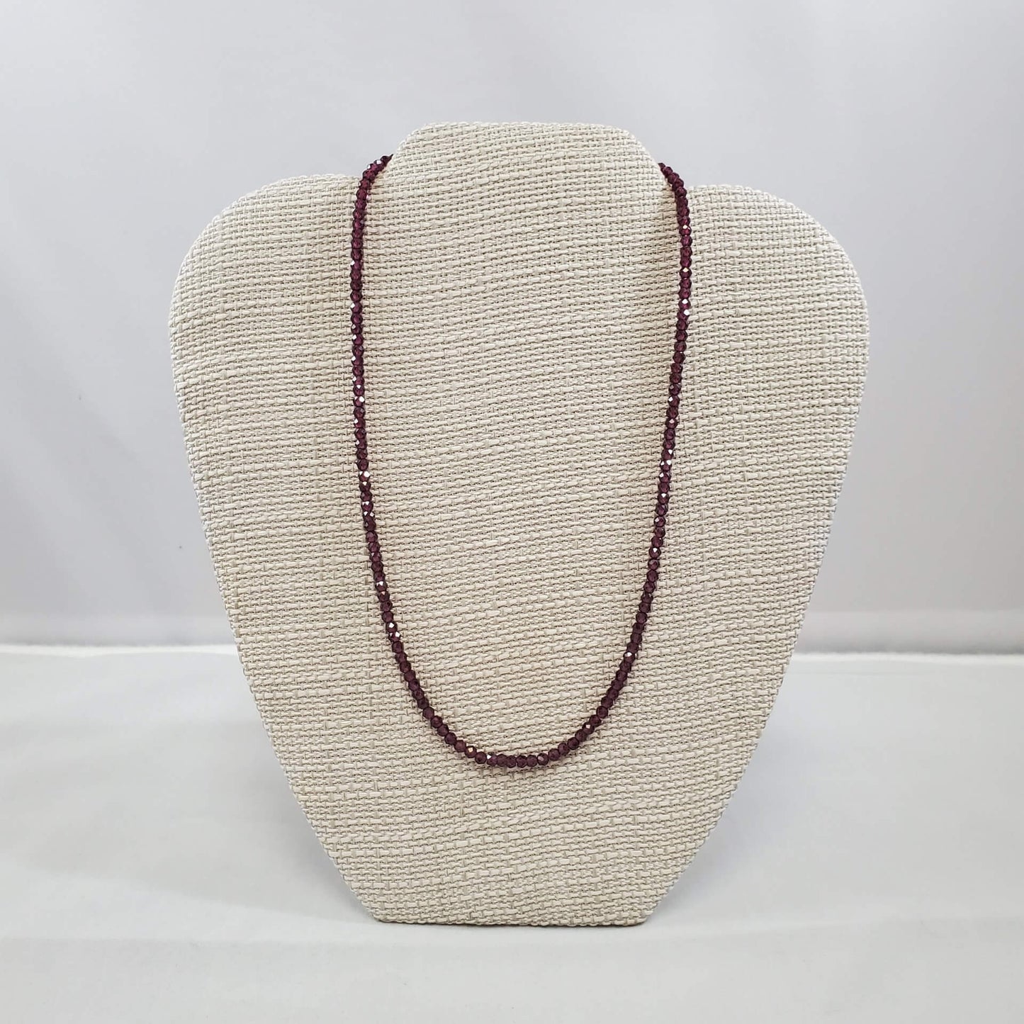 Garnet Necklace w/Rhodium Clasp (17-1/2")