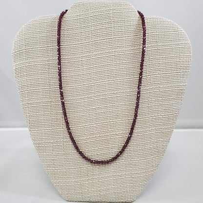 Garnet Necklace w/Rhodium Clasp (17-1/2")