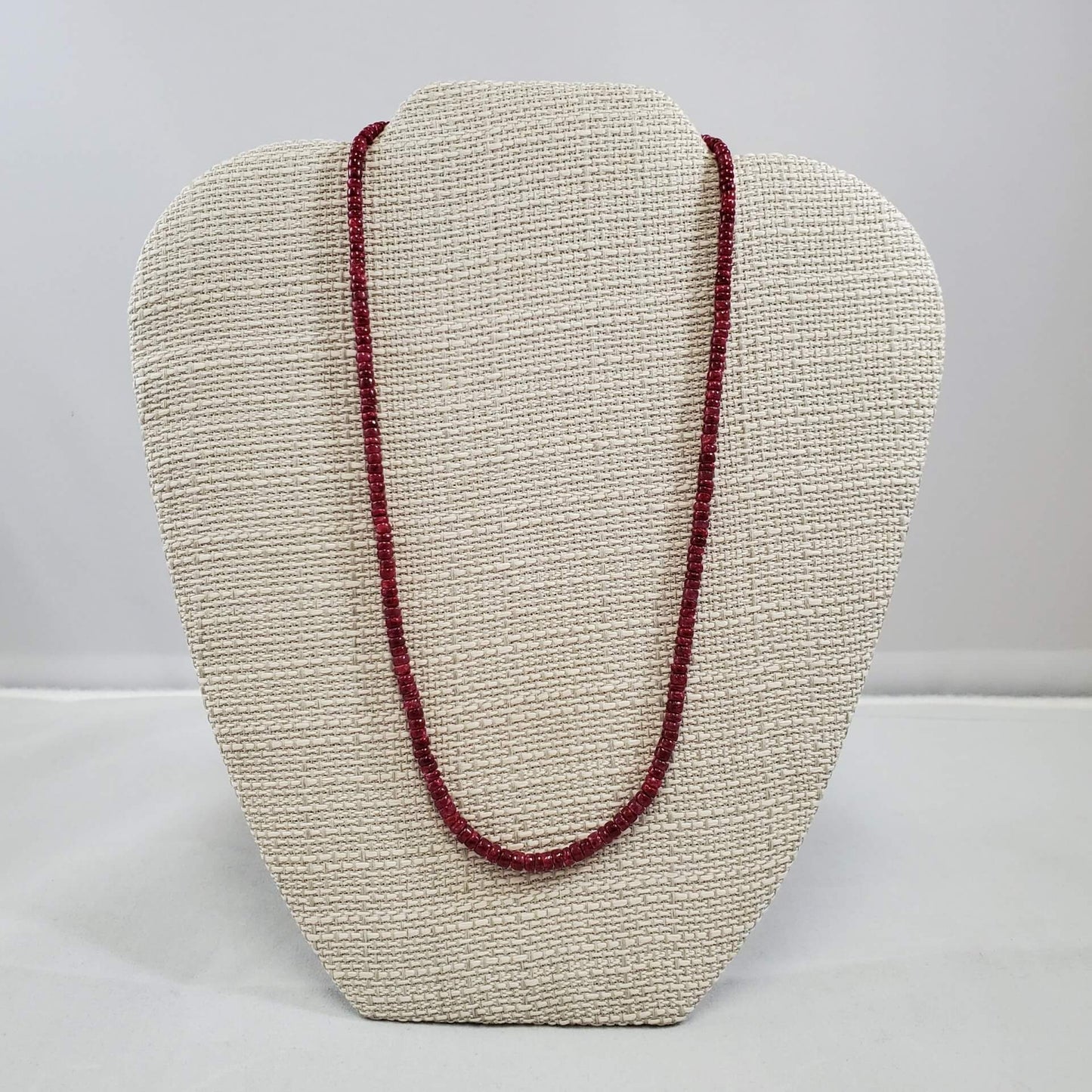 Ruby Necklace w/Rhodium Clasp (18")