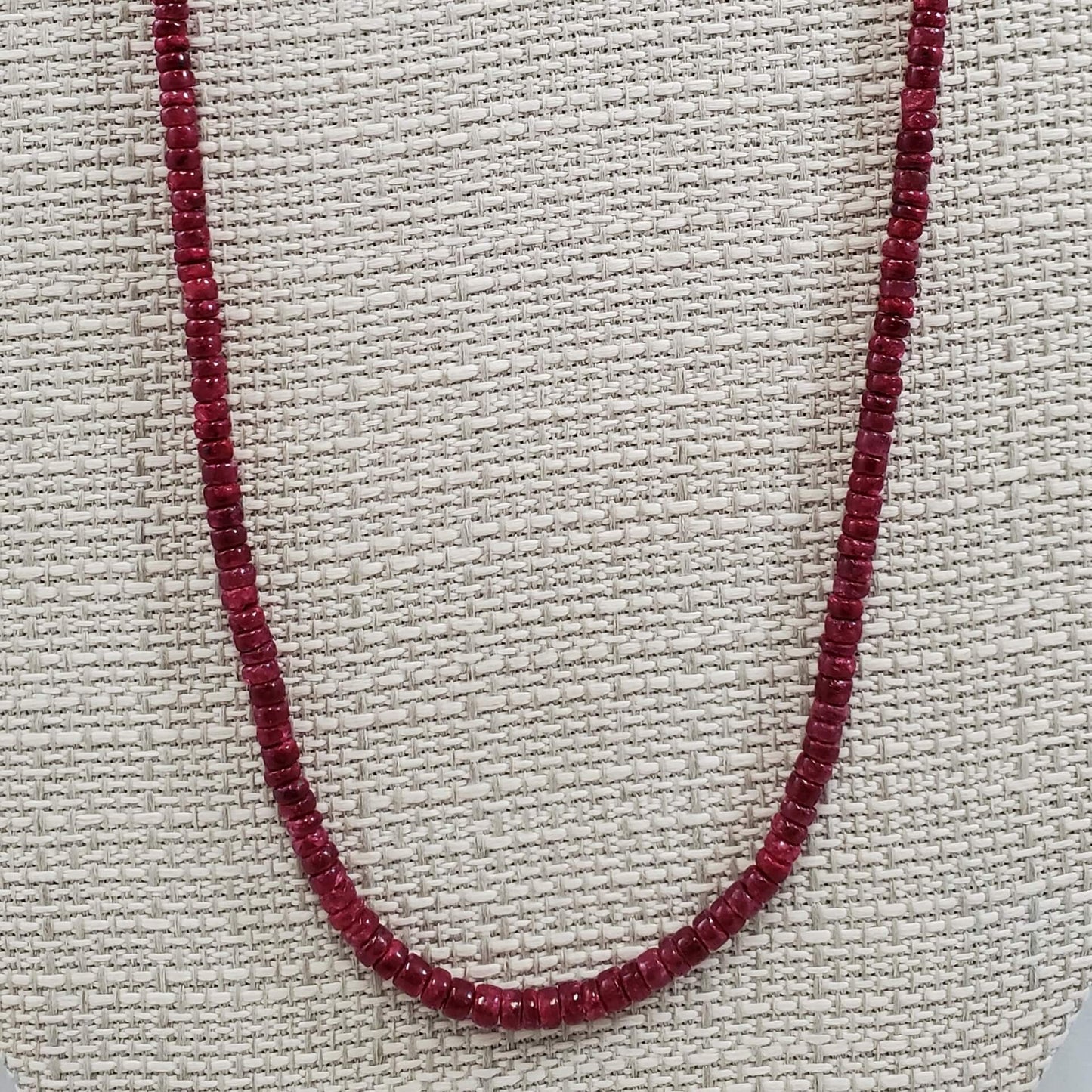 Ruby Necklace w/Rhodium Clasp (18")