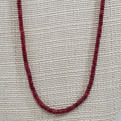 Ruby Necklace w/Rhodium Clasp (18")