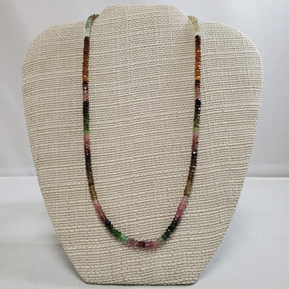 Watermelon Tourmaline Necklace w/Rhodium Clasp (19")